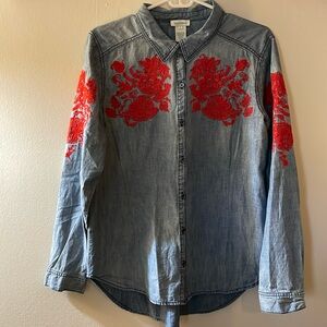 Sundance Western Shirt with Red Embroidery
